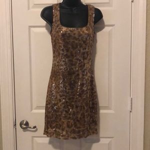 💕💕Cache Sequin Animal Print Dress Size 4